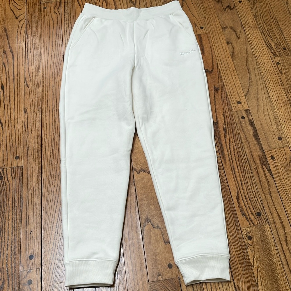 NWT Bench sz XL high-rise trackpants cream cuffed hems